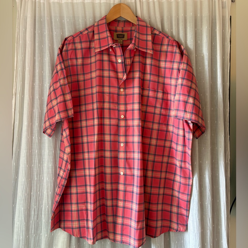 The Foundry Supply Co. Red and Blue Plaid Button Down Shirt